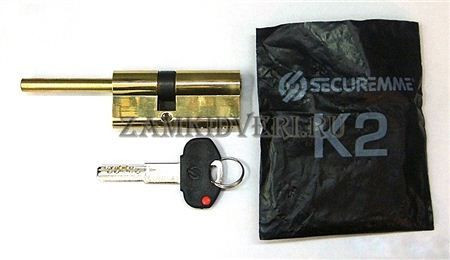 Механизм цилиндровый Securemme K2 85 мм (55*30) кл/шток (латунь)